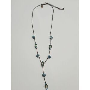 Park Lane AQUA GLOW Lariat Necklace In Antiqued Copper Tone